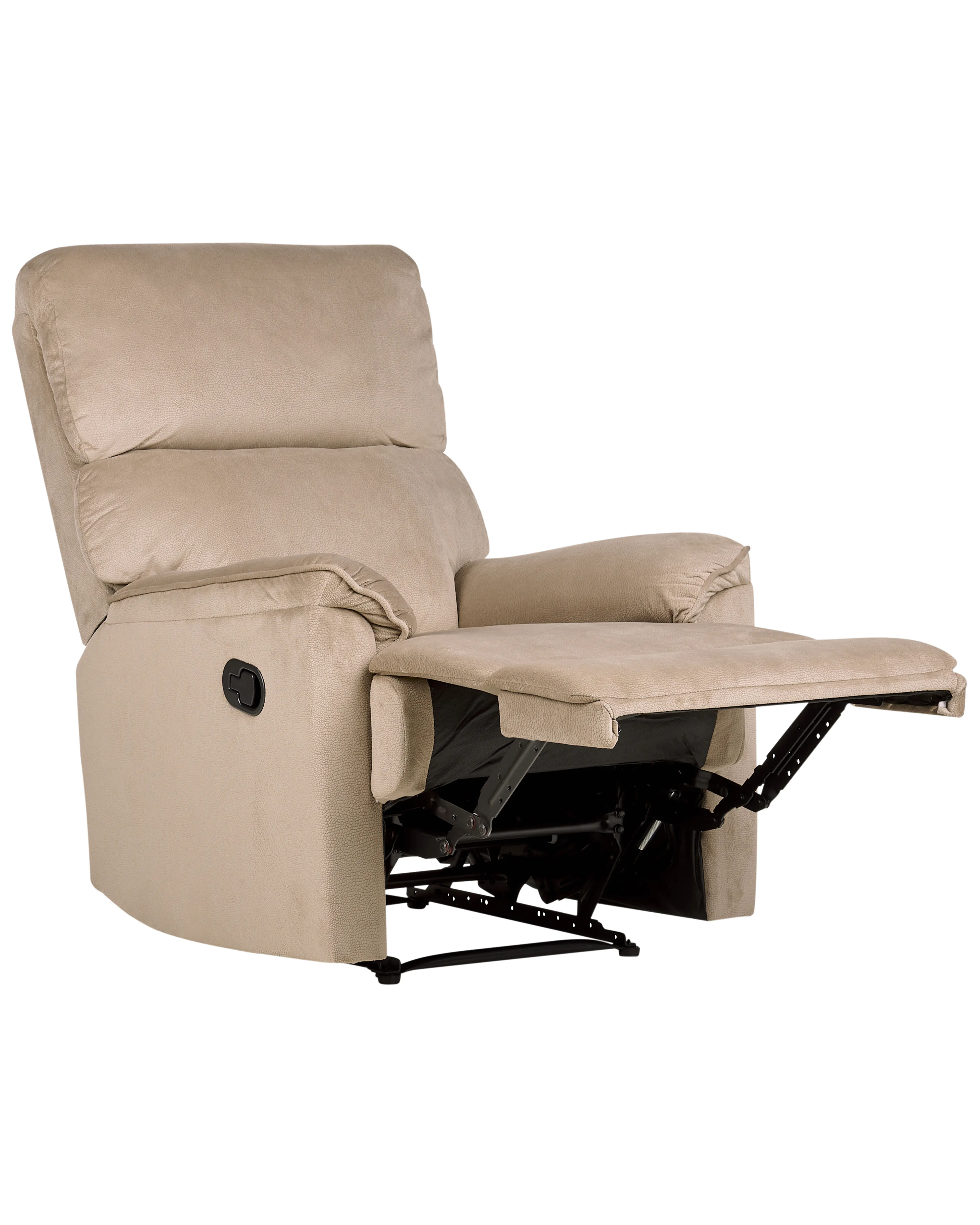 Relaxfauteuil EVERTON inclusief voetensteun Stof Lichtbruin