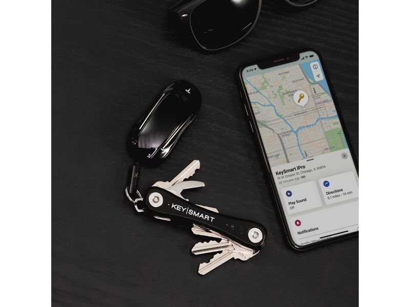 Keysmart iPro, Schwarz Smart Key Organizer, der mit der Apple Find My App funktioniert
