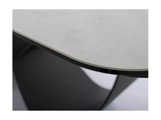 Table design rectangulaire extensible aspect marbre gris Ambre