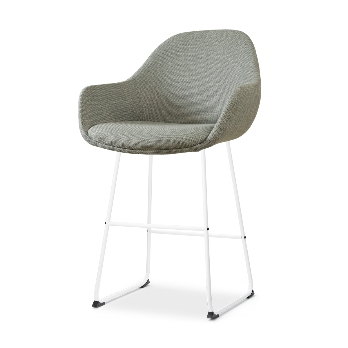 barkruk Nino-Mae licht groen - wit onderstel - 65 cm