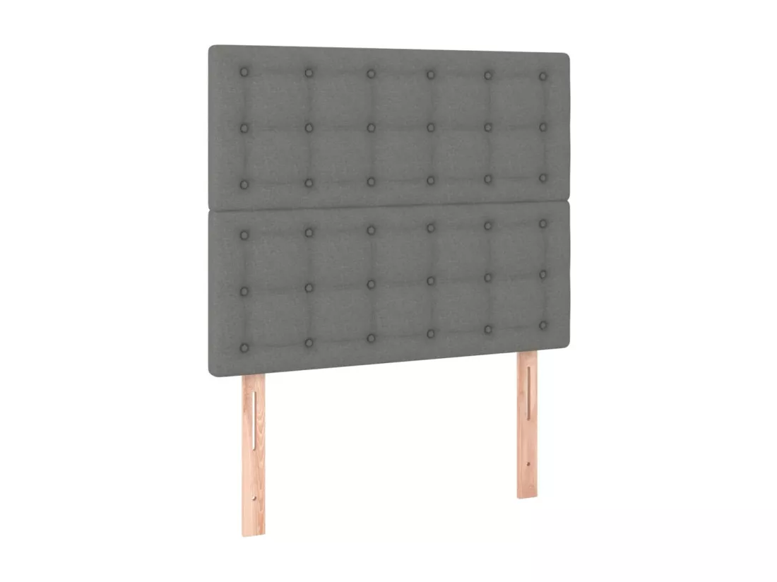 Sommier tapissier avec matelas et LED Gris foncé 90x190cm Tissu