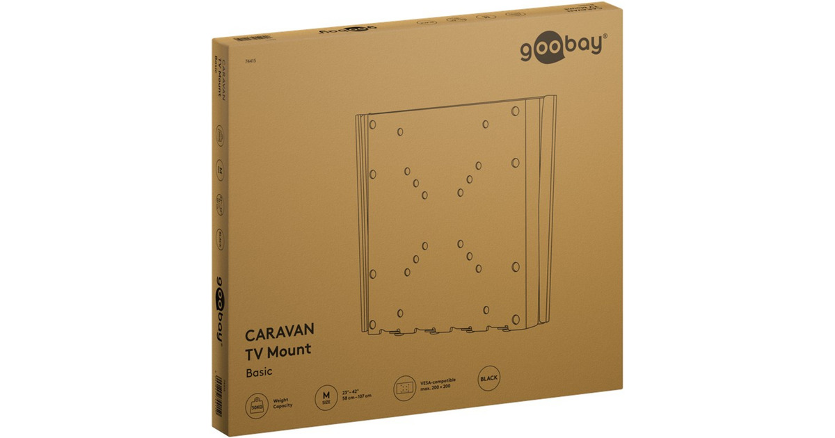 goobayTV Wall Mount Caravan FIXED (M), 23 to 42 inch wandmontage   (Zwart)