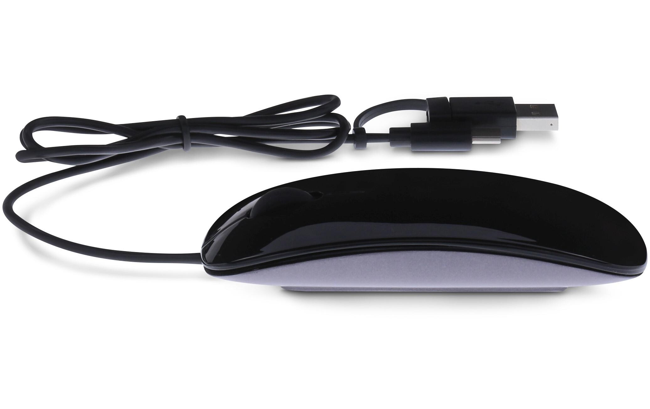 Easy Mouse USB-CFlache, verkabelte Maus mit USB-A und USB-C Anschluss
