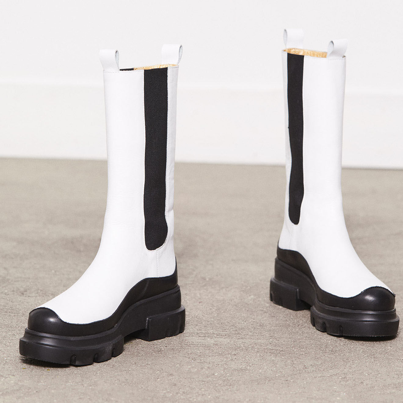 Mellow Yellow Chelsea boots en Cuir Axel blanches