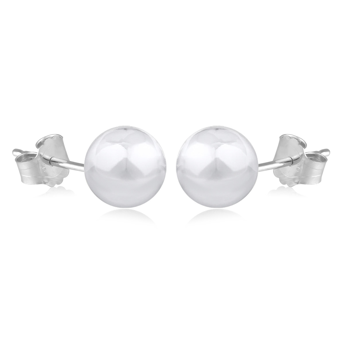 Boucles d'oreille argent boule pleine 12MM