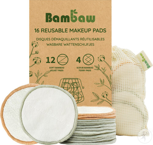 Bambaw Lingettes Démaquillantes Lavables 16 Pièces