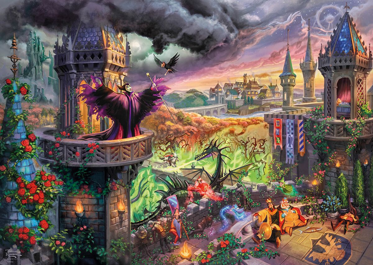 Thomas Kinkade Studios - Disney Dreams Collection - Maleficent | La Belle Au Bois Dormant Puzzle