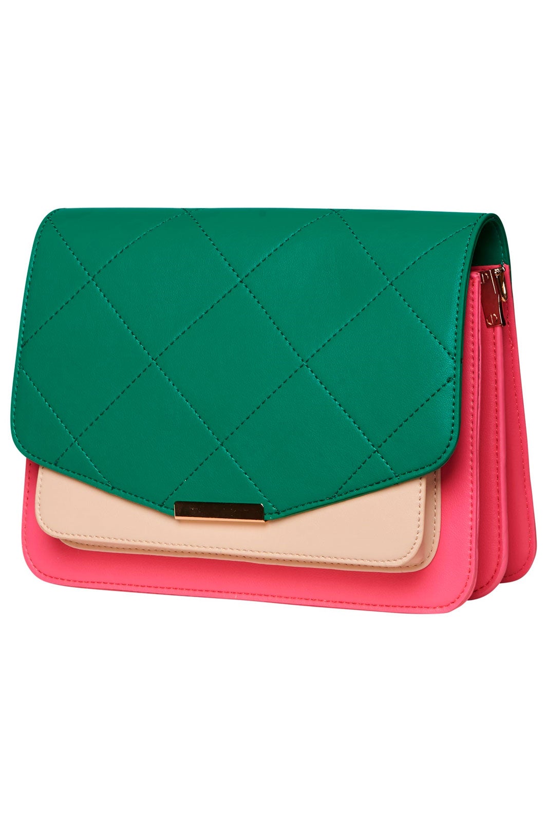 Noella Blanca Multi Compartment Bag green pink nude
