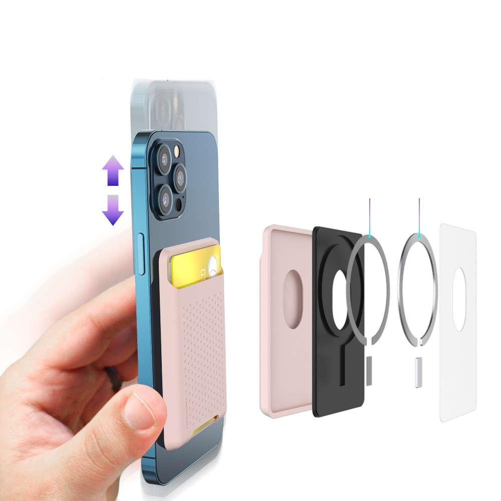 Magnetische MagSafe iPhone Silikon Wallet Kreditkarten Halterung - Grau