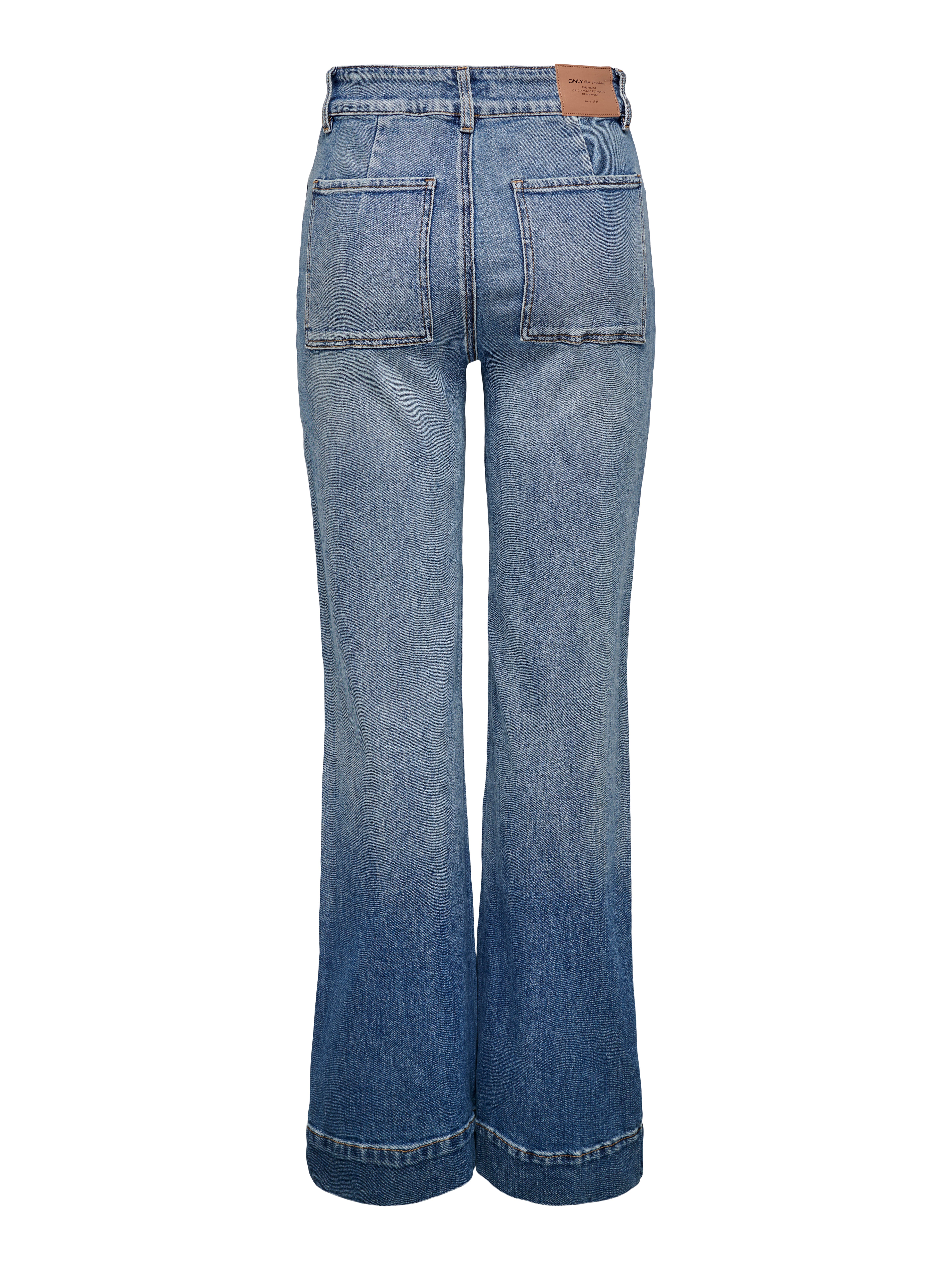 ONLJUICY Hohe Taille Weiter Beinschnitt Jeans Medium Blue Denim