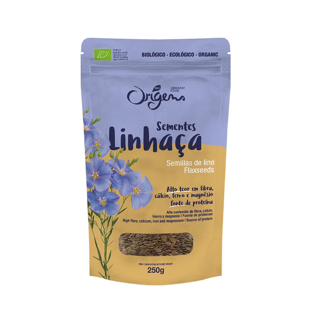 SEMENTES LINHAÇA ORIGENS BIO CASTANHA 250G