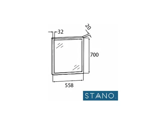 Pack de 2 miroirs rectangulaires NEO 56x70cm avec cadre noir mat