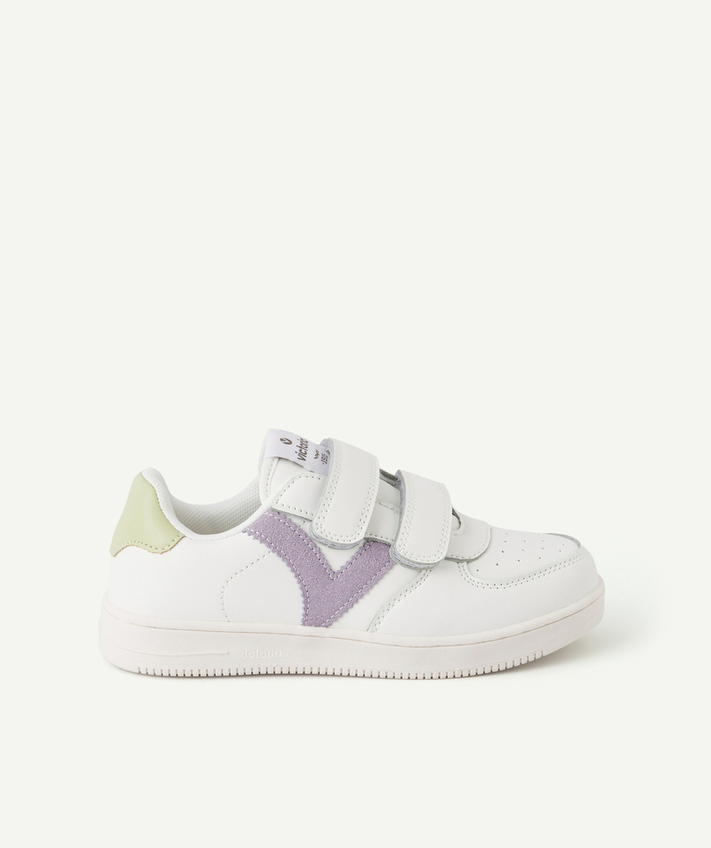 VICTORIABASKETS BLANCHES FILLES AVEC LOGO LILA