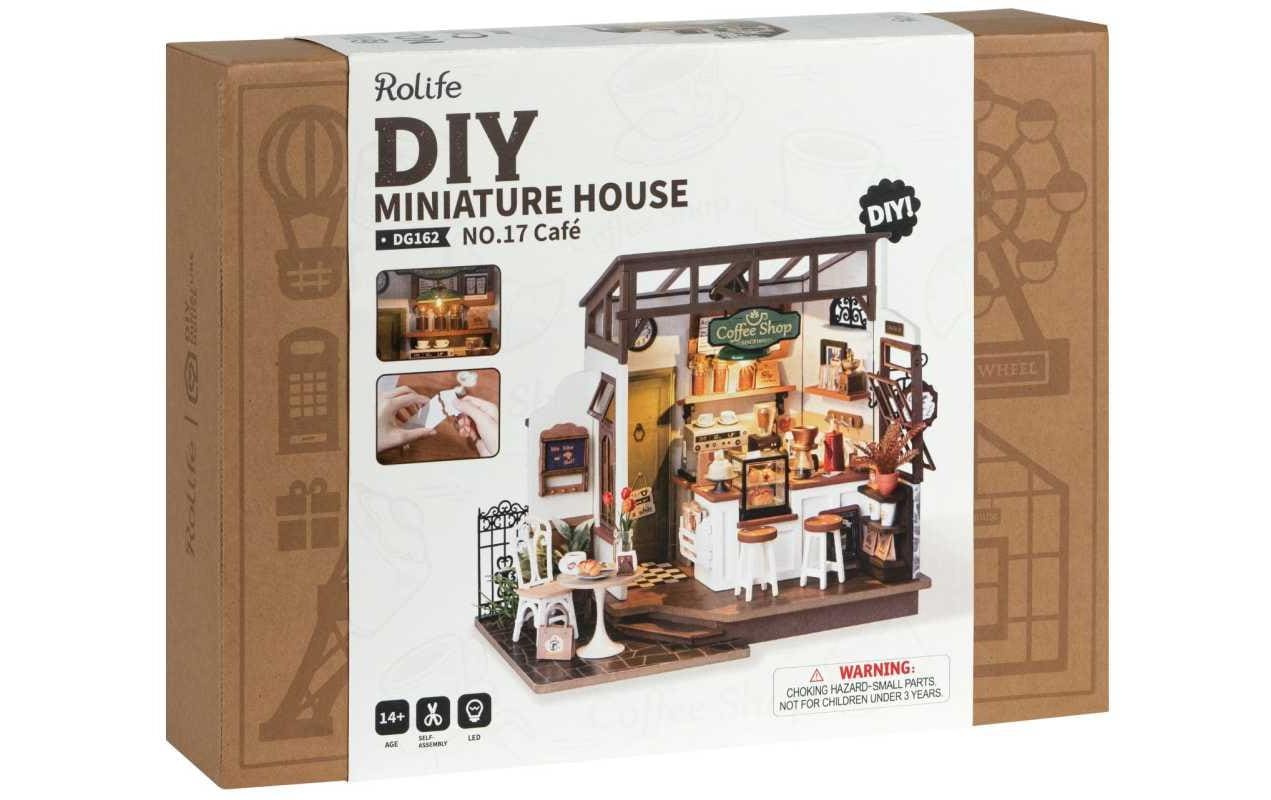 Bausatz Coffee Shop3D-Puzzle aus lasergeschnittenen Holzteilen
