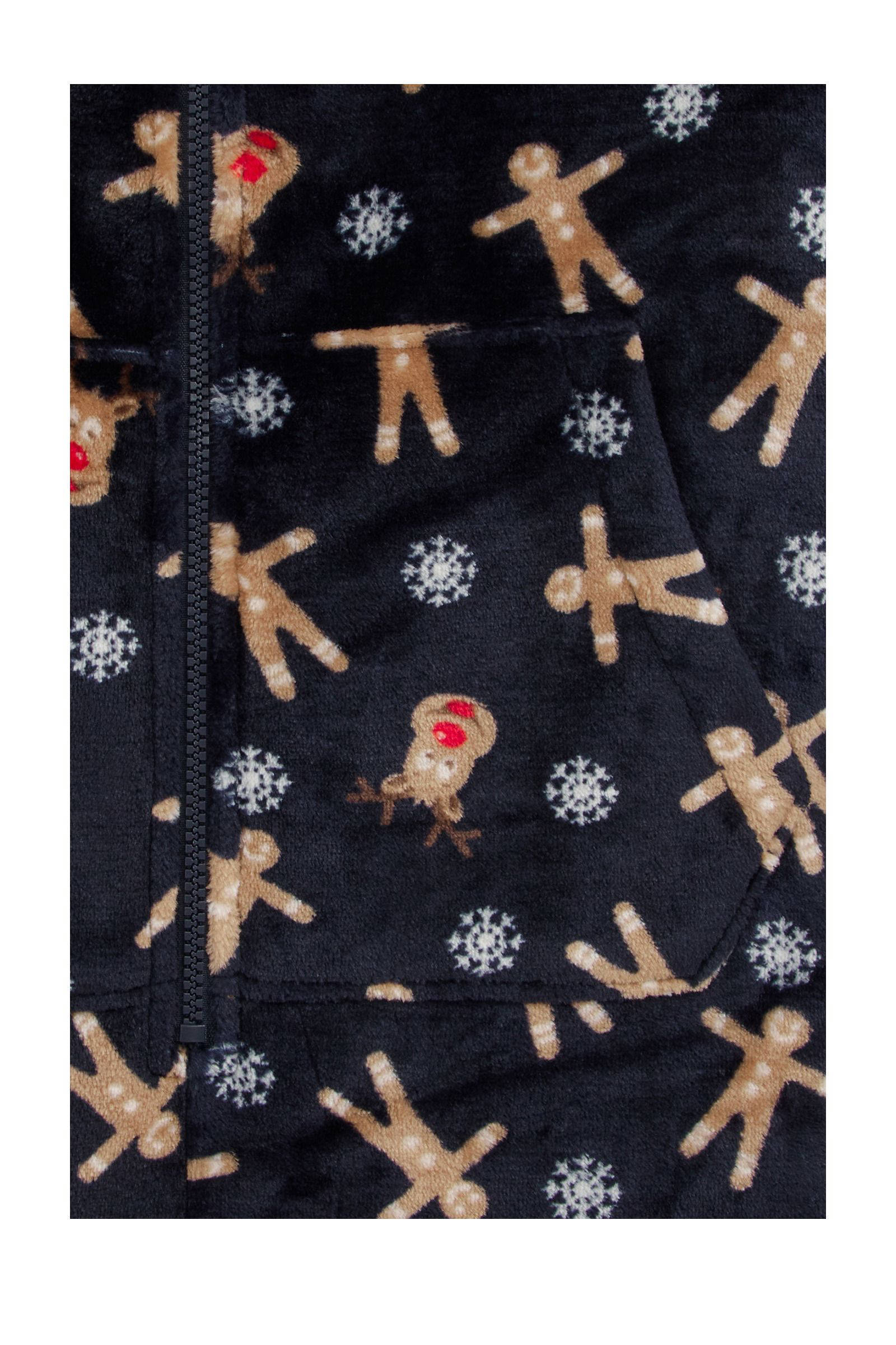 WE Fashion fleece onesie donkerblauw/beige