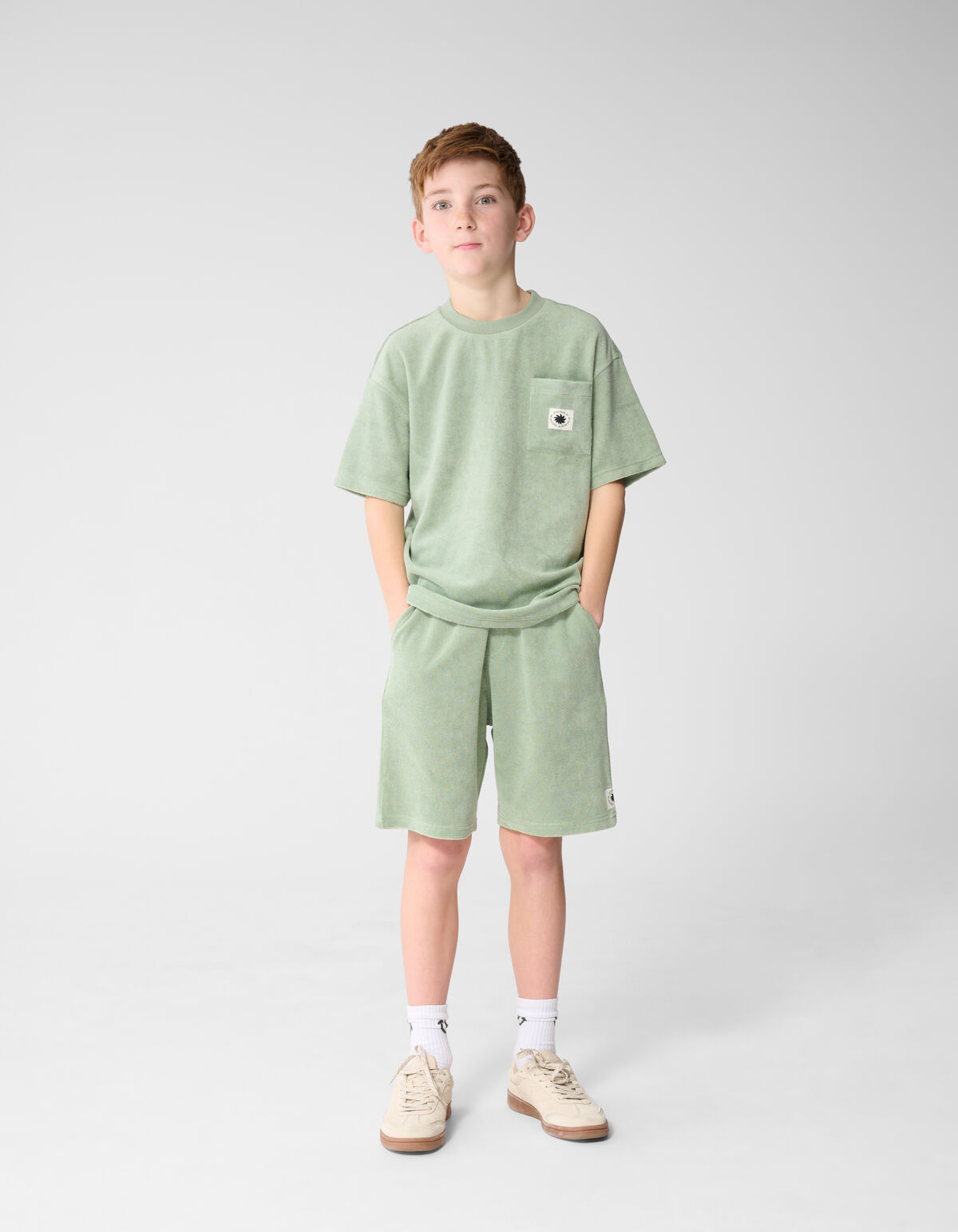 Towelling Short Lichtgroen