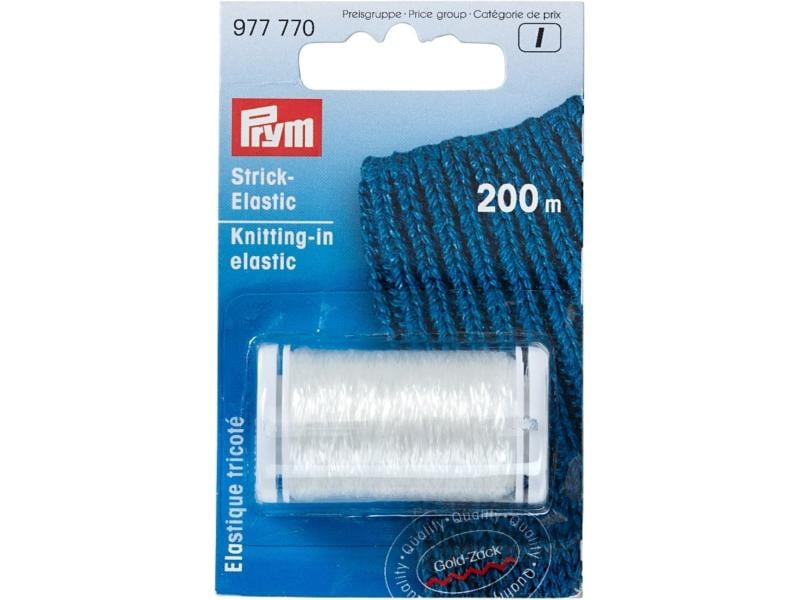 Prym Elastikfaden Strick, 200 m, Transparent Verstärkung von Ärmel- und Taillenbündchen oder kompletten Strick- und Häkelwaren