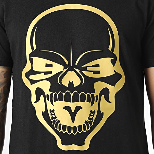 Tee Shirt Skull Noir Doré