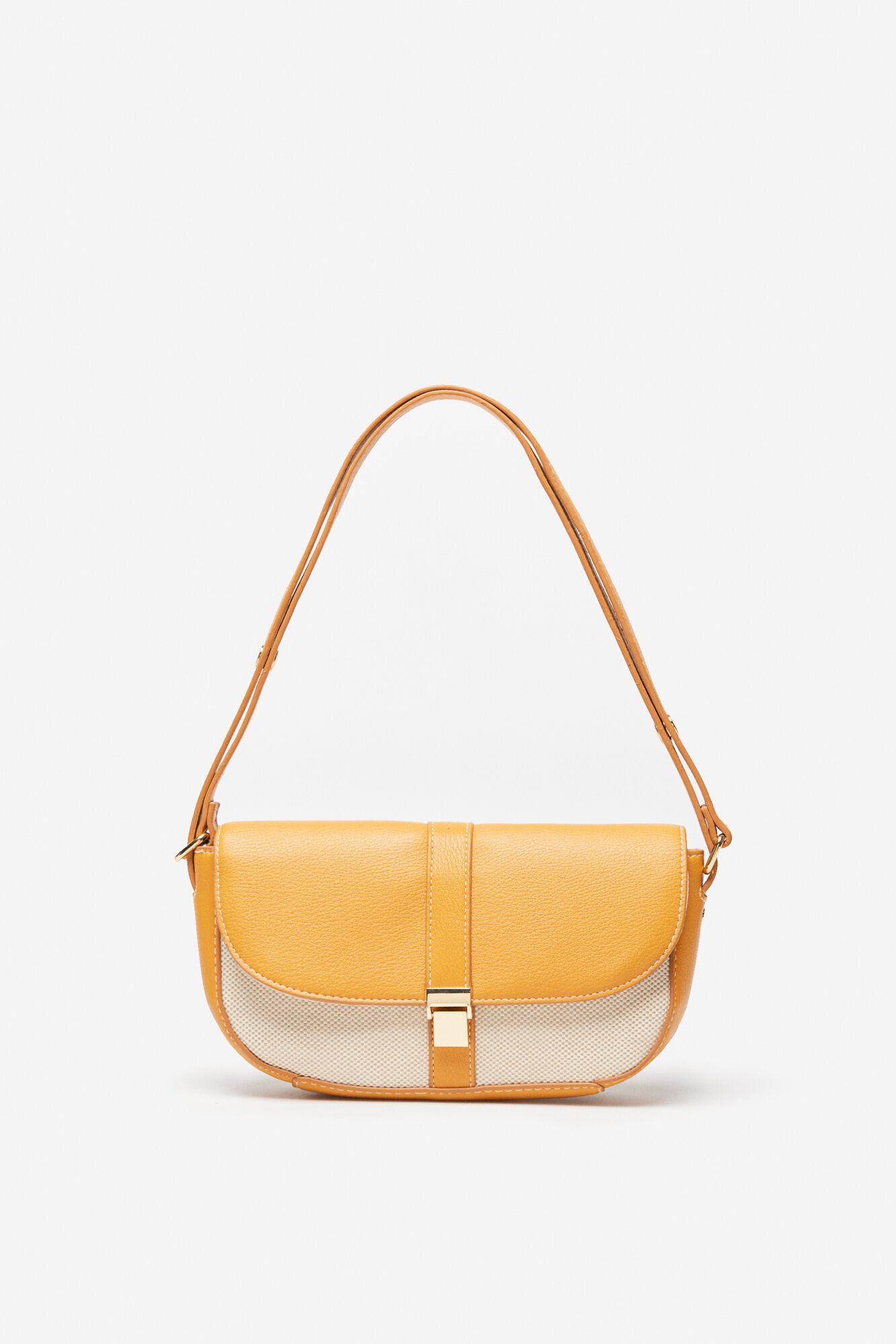Bolsa Baguette com aba - Dourada