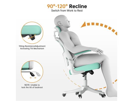 RATTANTREE - Fauteuil de bureau Chaise de bureau ergonomique verte
