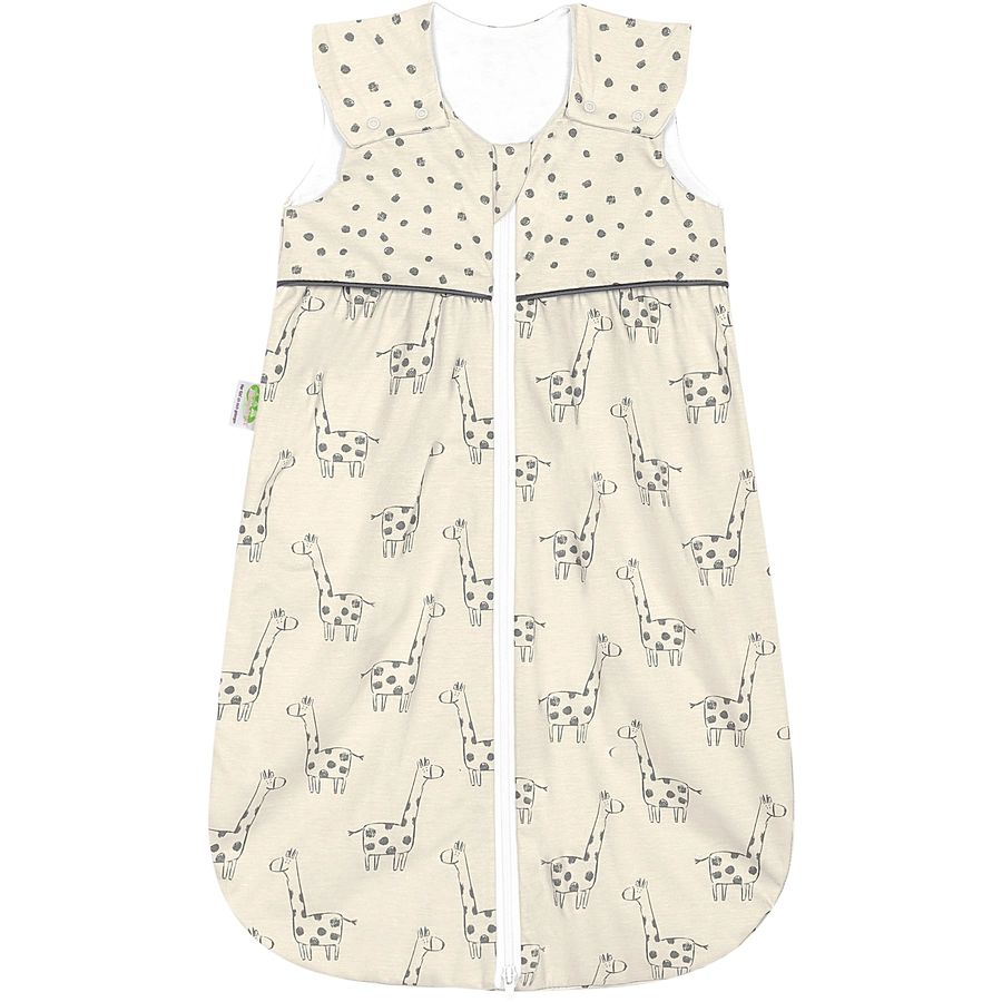 ODENWÄLDER Jersey-Schlafsack Anni light happy giraffe soft sand