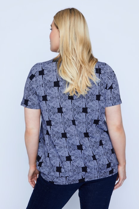 Bellieva T-Shirt, Still Funktion, Rundhals Kräusel, Kurzarm, Blüten