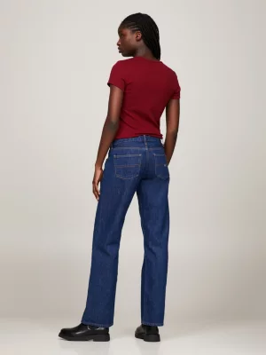 Calça jeans reta de cintura baixa Sophie