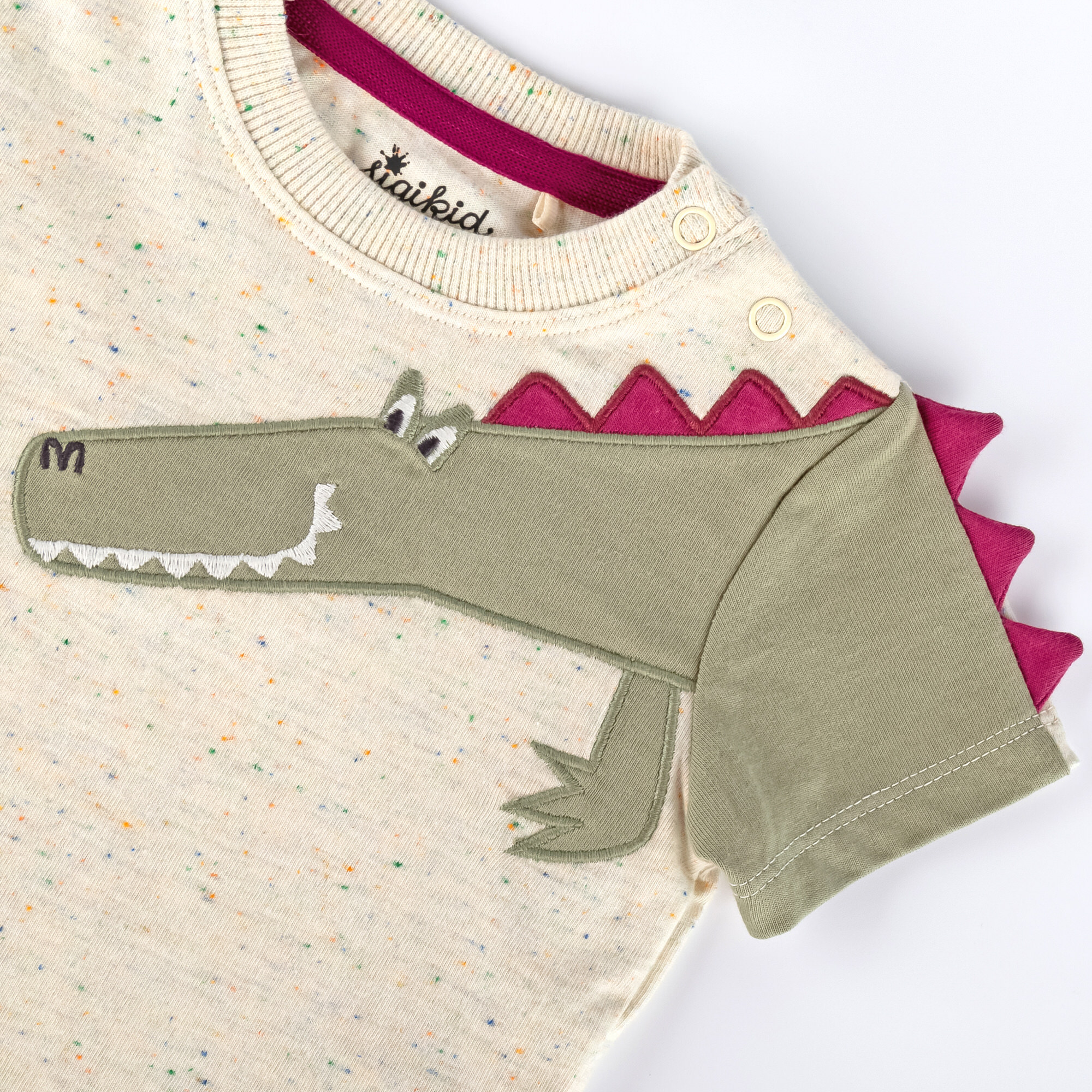 T-Shirt B - WILD CROCODILE HEAD in beige