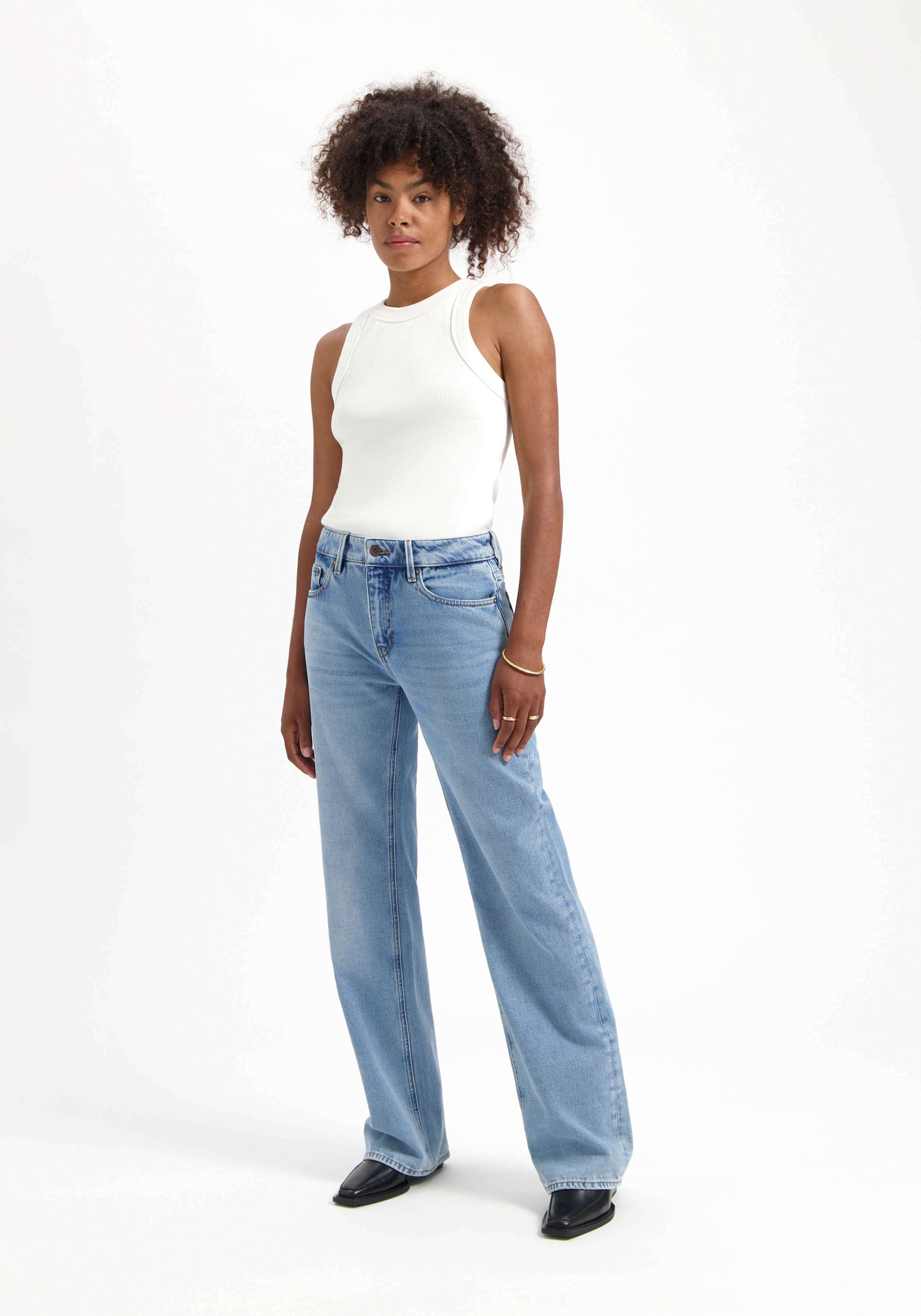 Kuyichi Damen-Jeans Lena Loose Worn Blue