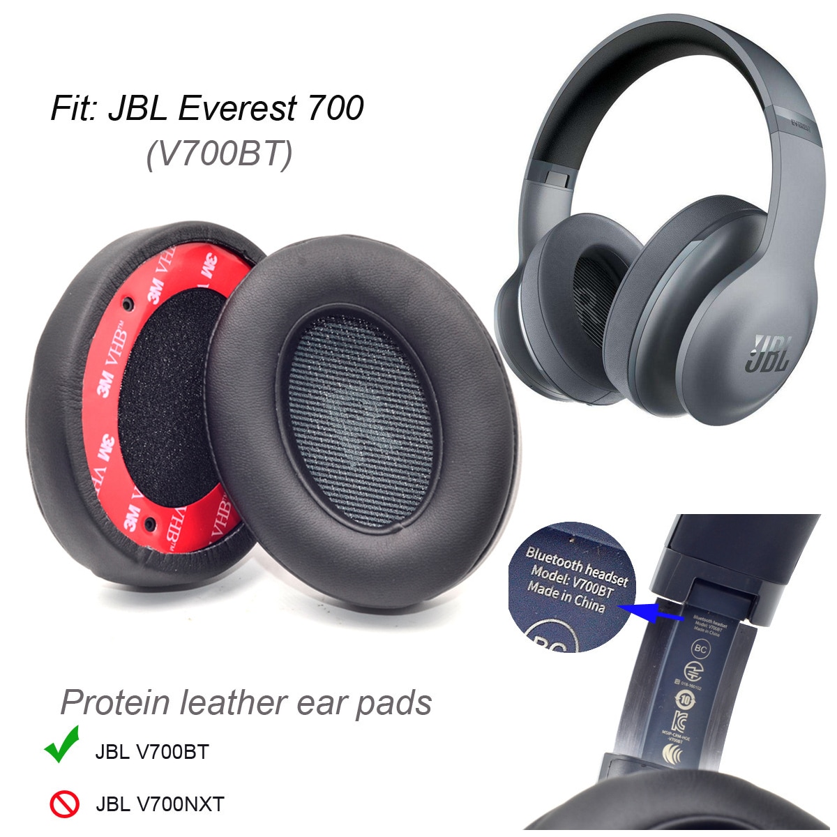 Øreputer til JBL V700NXT 1 par Sort
