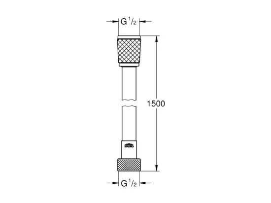 Flexible de douche GROHE VitalioFlex Trend 1500 mm noir mat