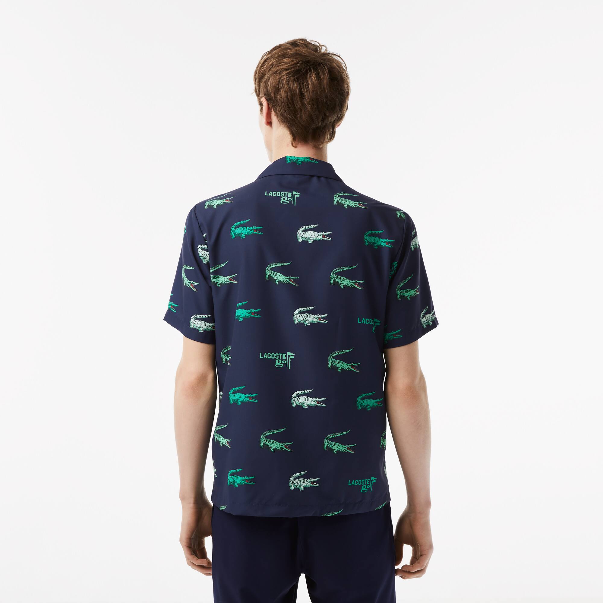 Chemise à manches courtes imprimée homme Lacoste Golf Manches Courtes - Bleu - Lacoste - Homme