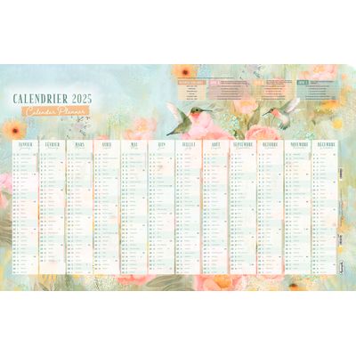 Calendrier bancaire 40x65 cm - Kendra Binney Le Colibri