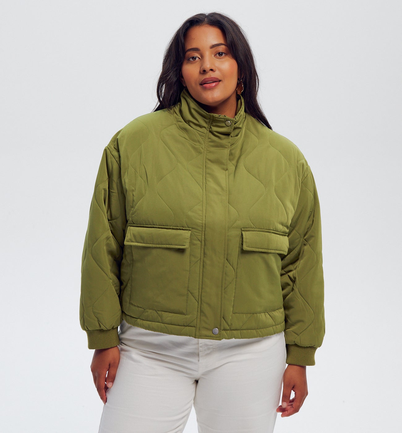 Blouson matelassé oversize - Kaki