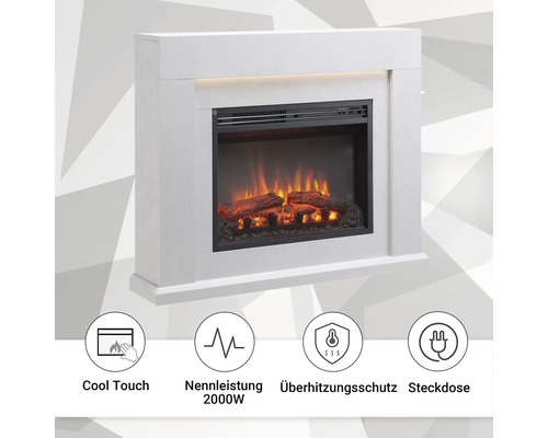 Elektrische haard Balderia Apollon grijs 2000 watt