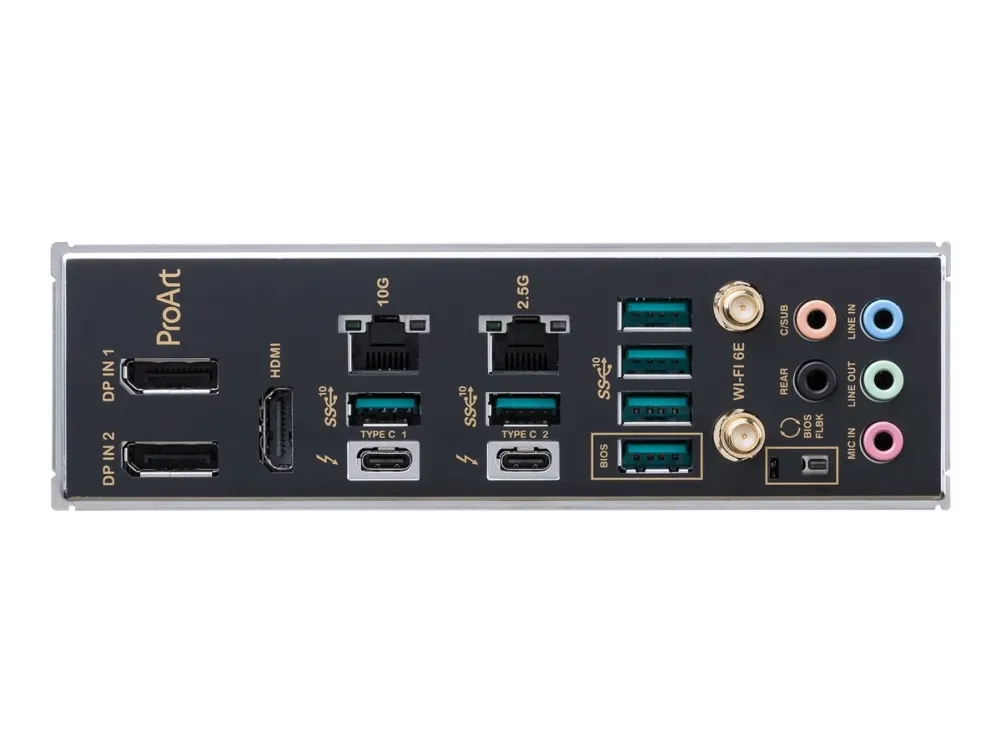 ASUS ProArt Z790-CREATOR WIFI - Bundkort - ATX - LGA1700 sokkel - Z790 Chipset - USB4, USB 3.2 Gen 2, USB-C 3.2 Gen 2x2, USB 3.2 Gen 1 - 10 Gigabit LAN, 2.5 Gigabit LAN, Wi-Fi 6E, Bluetooth - onboard grafik (CPU påkrævet) - HD Audio (8-kanaler)