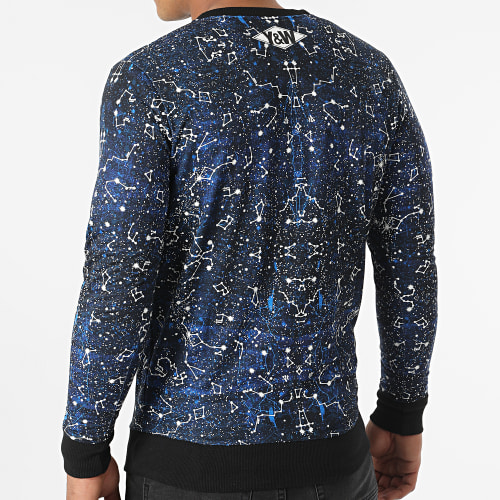 Sweat Crewneck Constellation Noir Bleu Marine Réversible