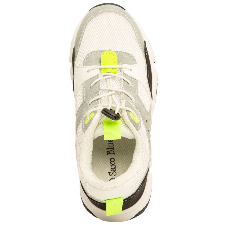 Baskets de sport avec lacets élastiqués et stopppeur pour garçon - Blanc