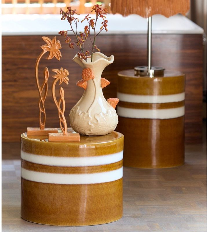 Light & Living Bijzettafel Mooca - Keramiek - 42cm - Cognac