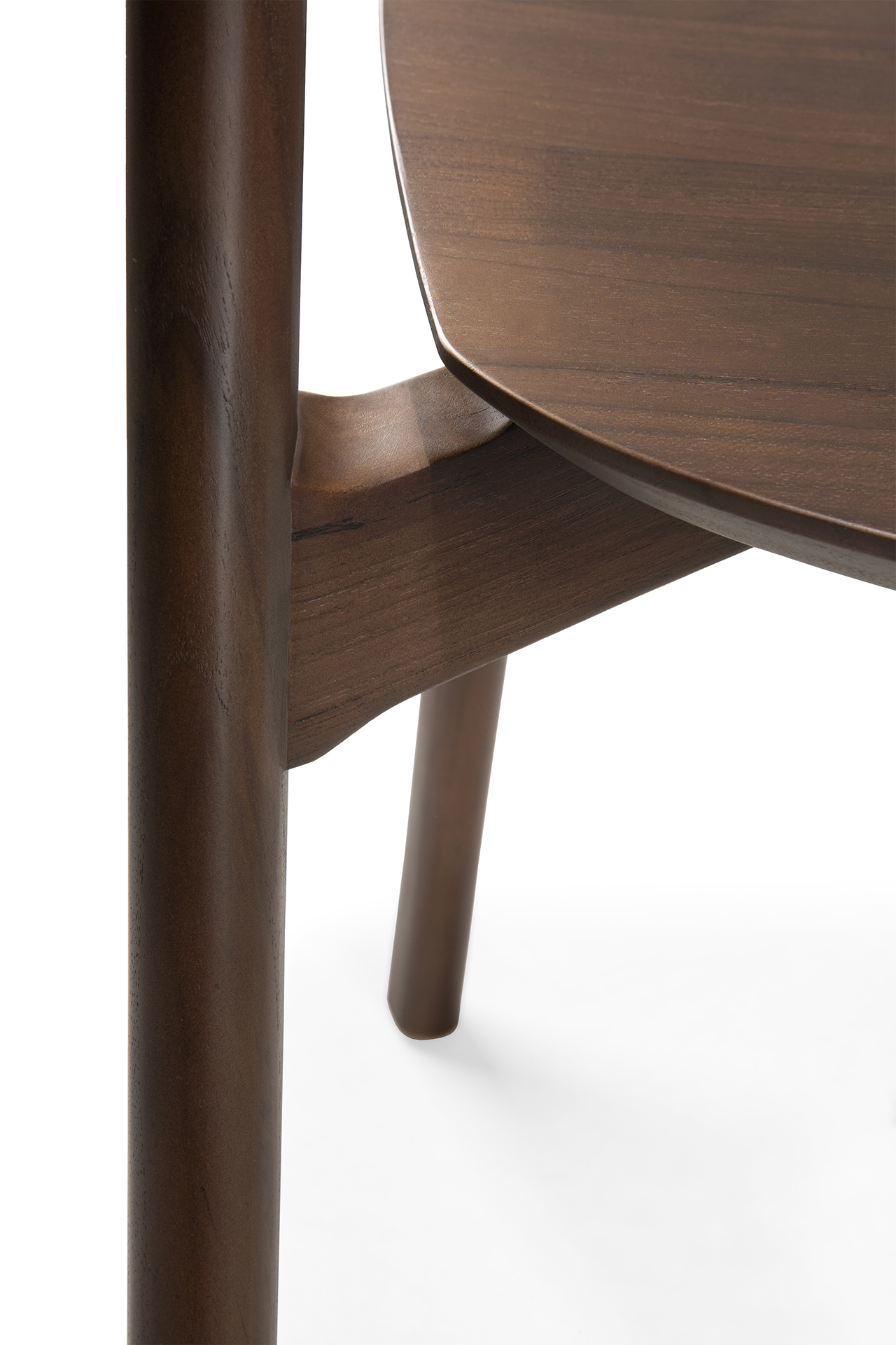 Bok stoel - bruin teak - gelakt