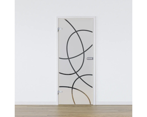 Pertura glasdeur complete set Glera Loop 04 834x1972x8 mm links incl. beslag Jonte Studio niet-vergrendelbaar