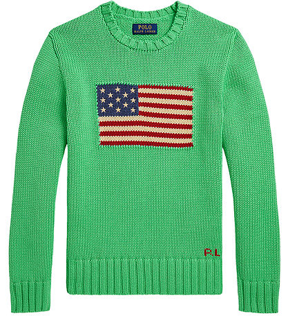 Polo Ralph Lauren Bluse - Strick - Grün m. Flagge
