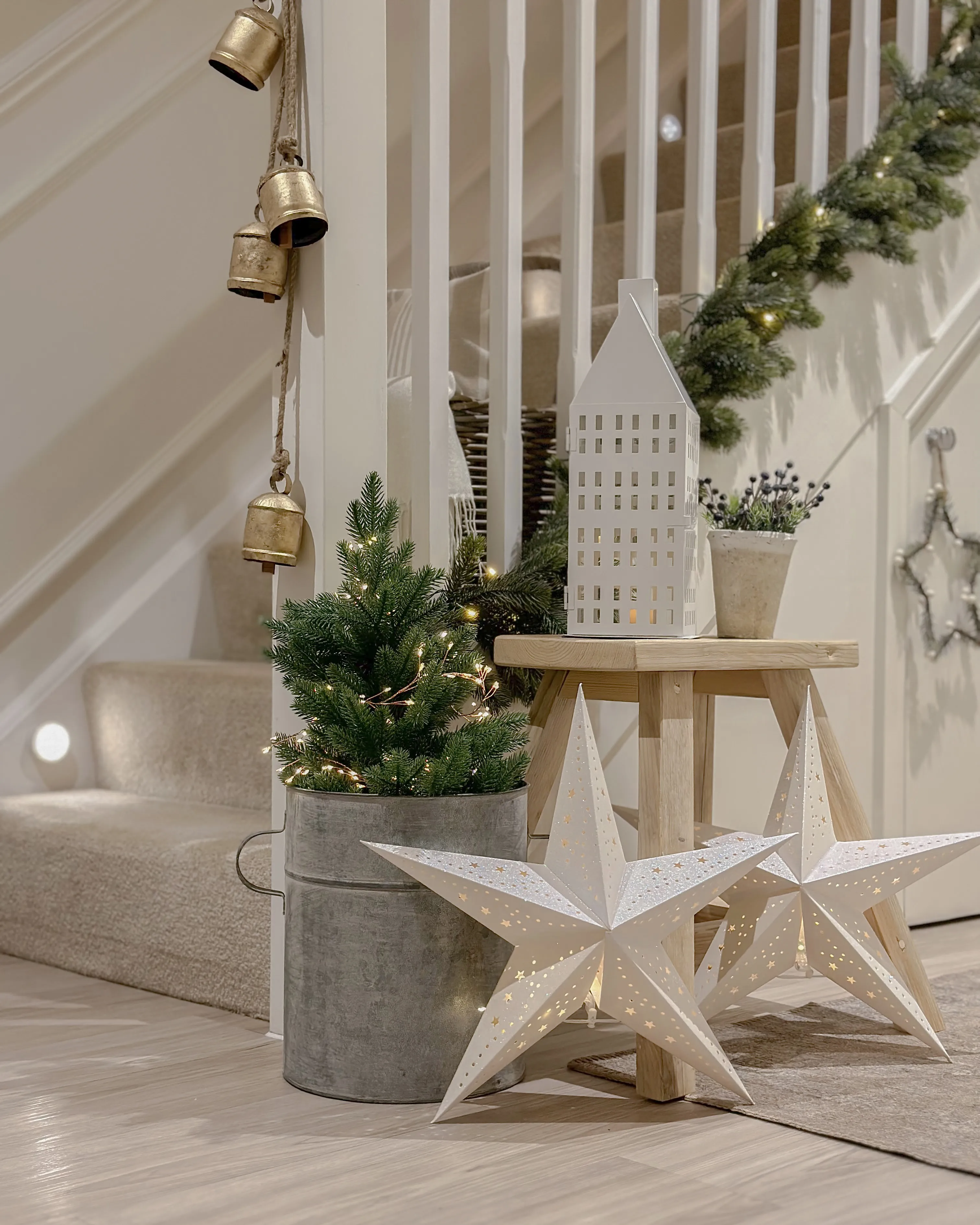 Set van 2 hangende decoraties LED MOTTI Ster 60 cm Wit