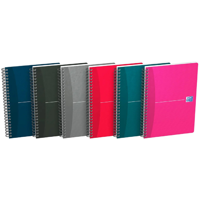 Oxford Spiralheft Essentials, A5, kariert 5 mm mit Rand, assortiert