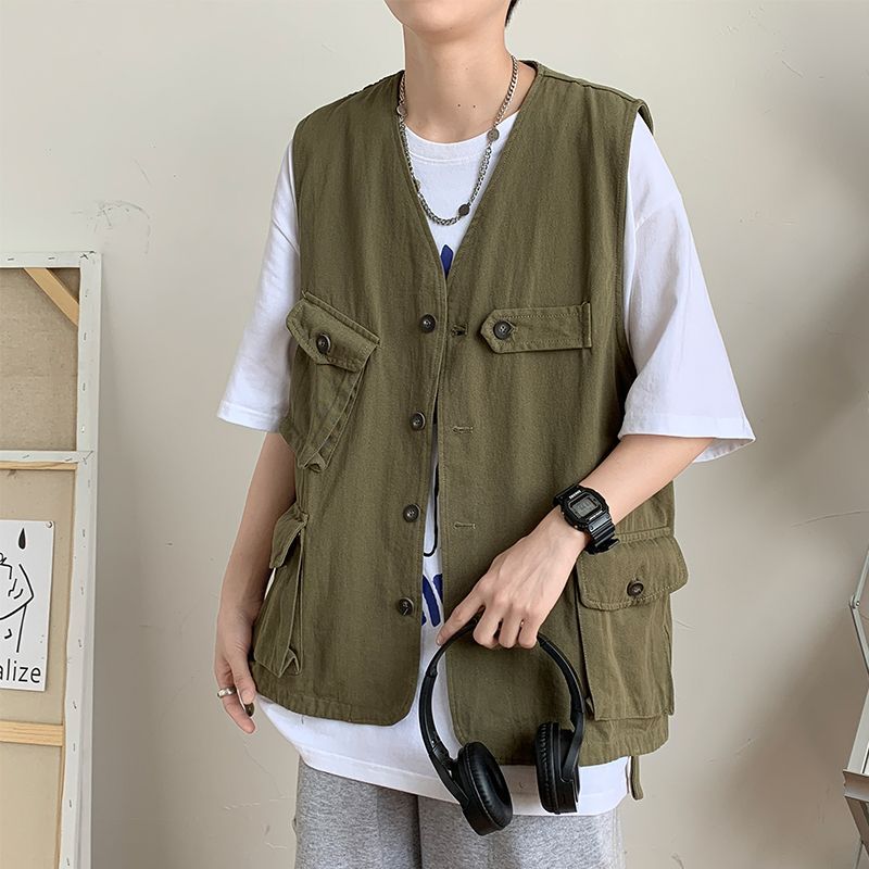 Whyessa - Oversized vest met knoopdetail