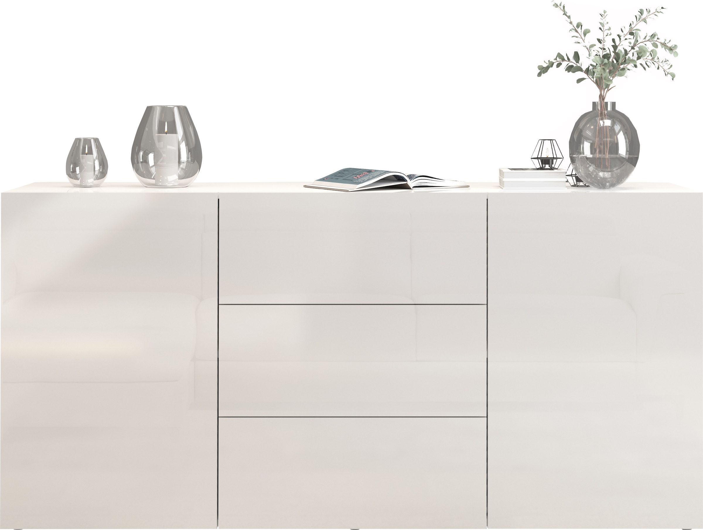INOSIGN Sideboard »Egypt, Kommode, Schrank, Kredenz,  grifflos« 2 Türen, 3 Schubkästen, kompl. Hochglanz lackiert Breite 160