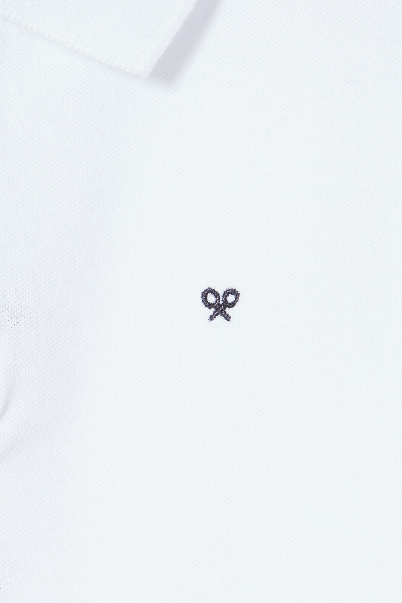 Camisa polo clássica branca estilo mini-raquete - Branca