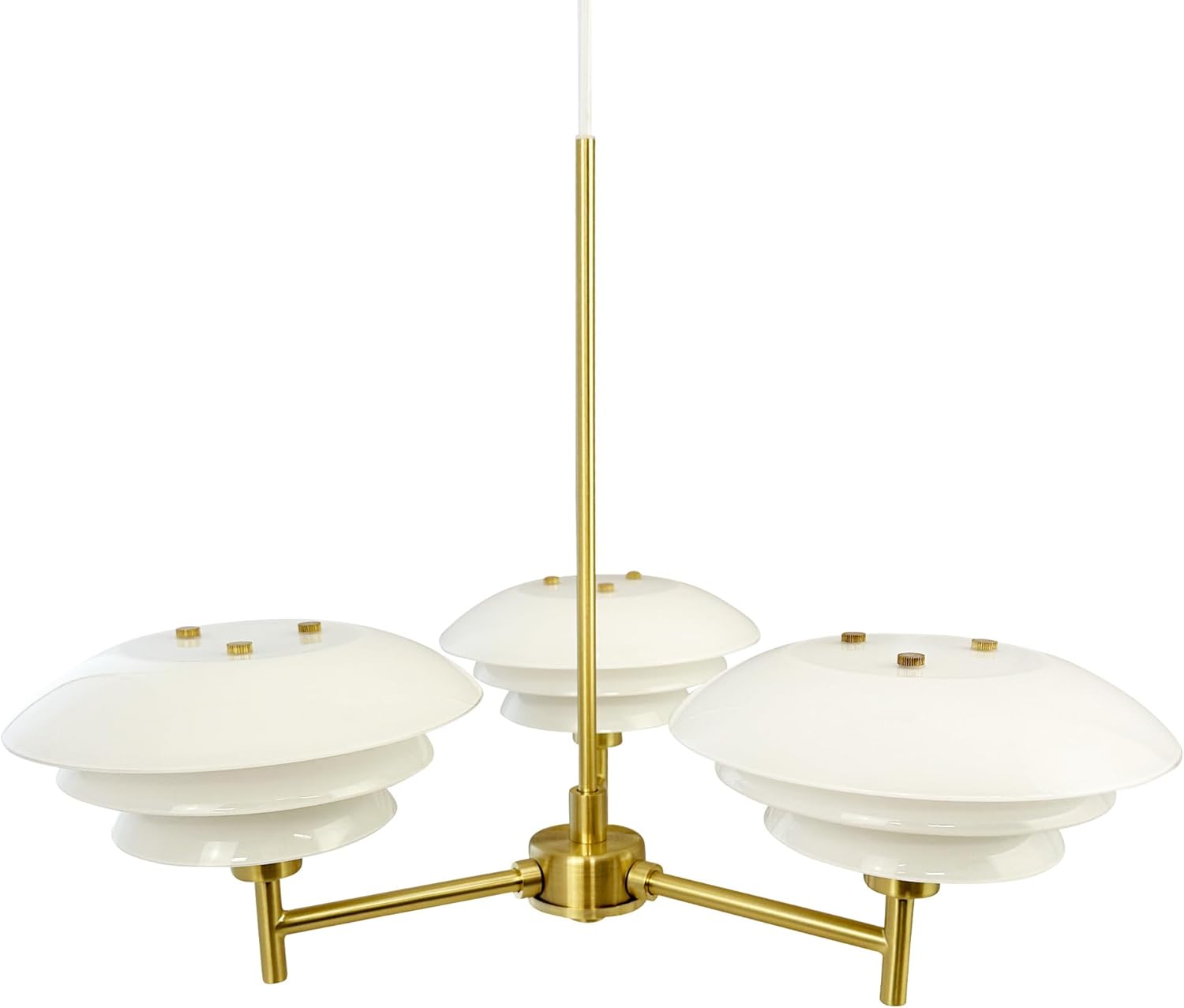 Dyberg Larsen DL20 Opal/Brass Deckenlampe | Modern & Leicht Deckenleuchte Wohnzimmer Hergestellt aus Metall | Deckenlampe Wohnzimmer Ohne Leuchtmittel 60 W/E27 | Deckenleuchten in Dänisches Design