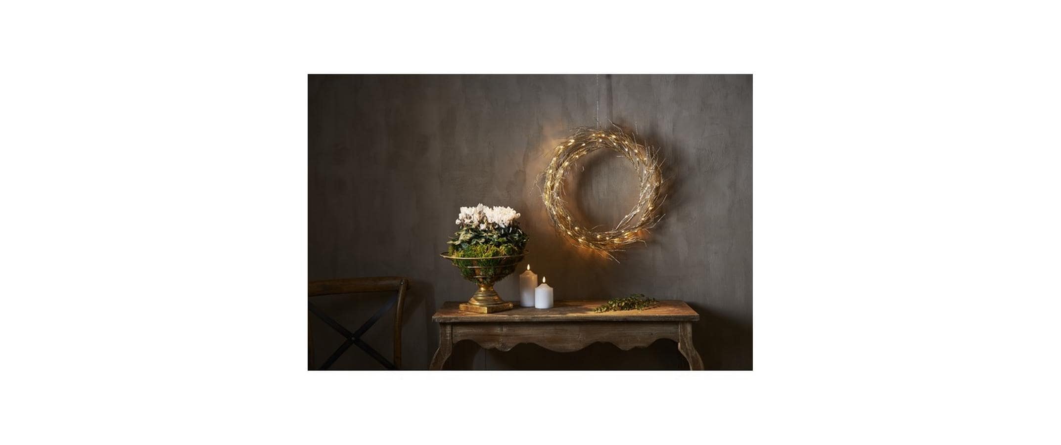 LED-Weihnachtskranz Fizzy 50 LED, 45 cm, indoorFestlicher Leuchtkranz mit 2 Reihen