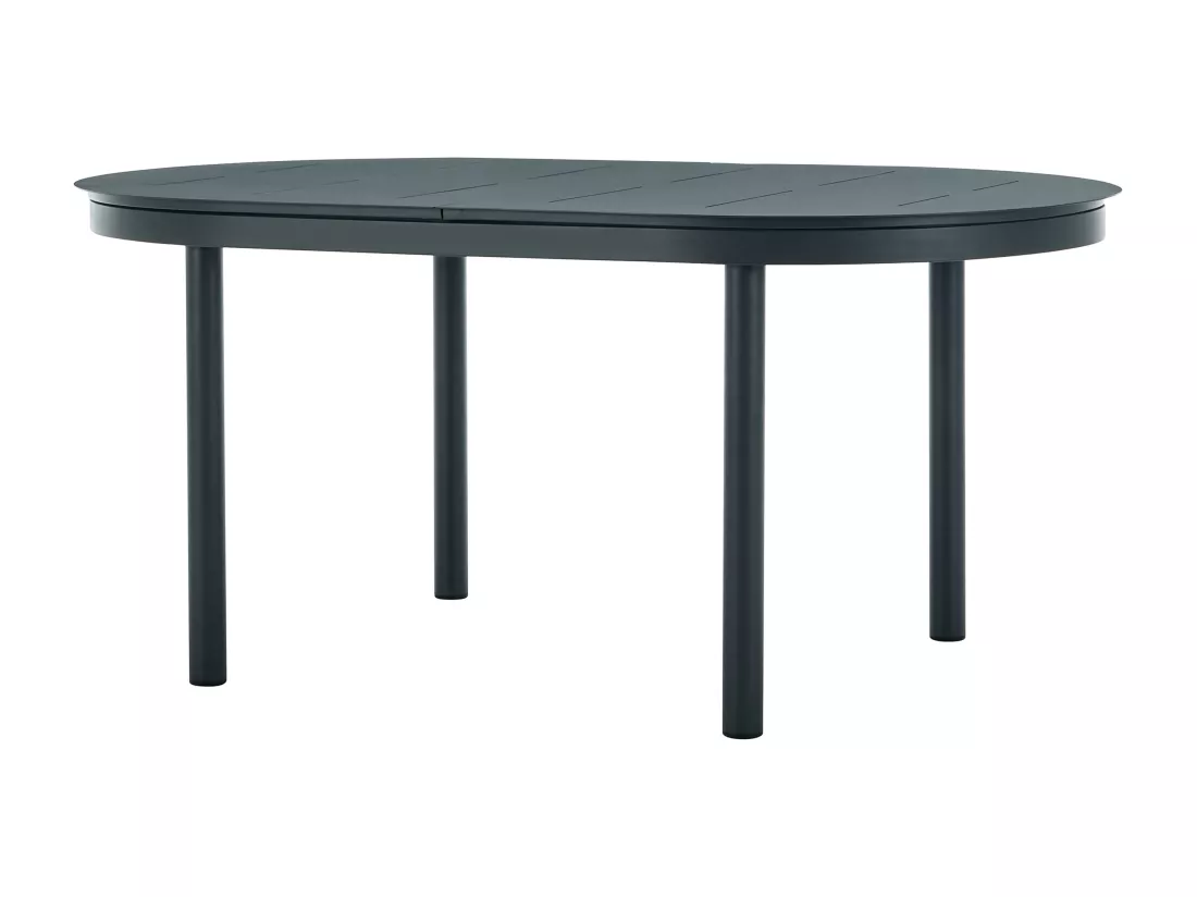 Salle à manger de jardin en aluminium : table extensible L.170/240 cm et 6 fauteuils empilables - Anthracite - LOTTYS de MYLIA
